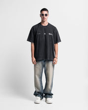 Washed Tshirt Oversize Negra Let The Music Speak