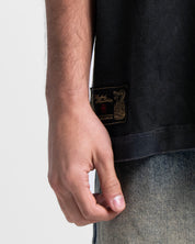 Washed Tshirt Oversize Negra Let The Music Speak