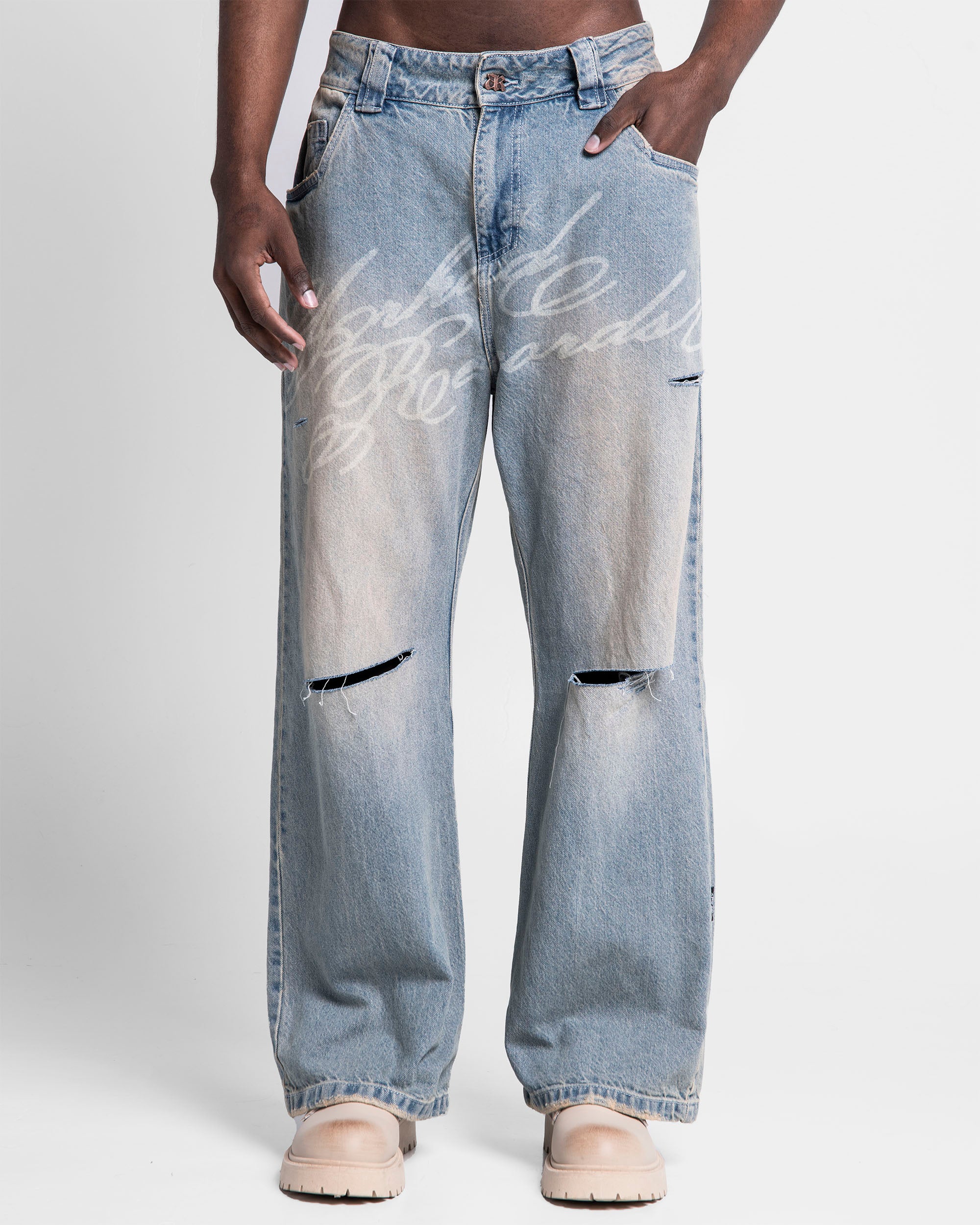 Denim Pant Laser Dirty Destroyed