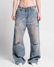 Denim Pant Laser Dirty Destroyed - Unisex