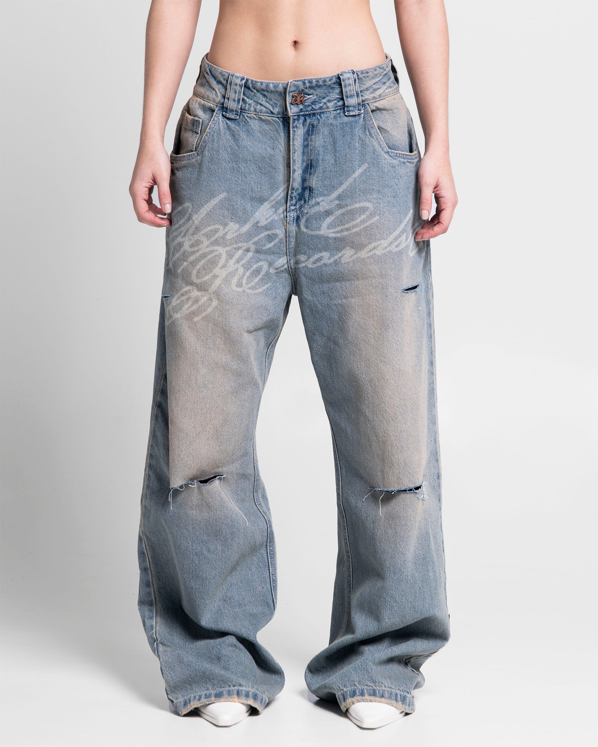 Denim Pant Laser Dirty Destroyed - Unisex