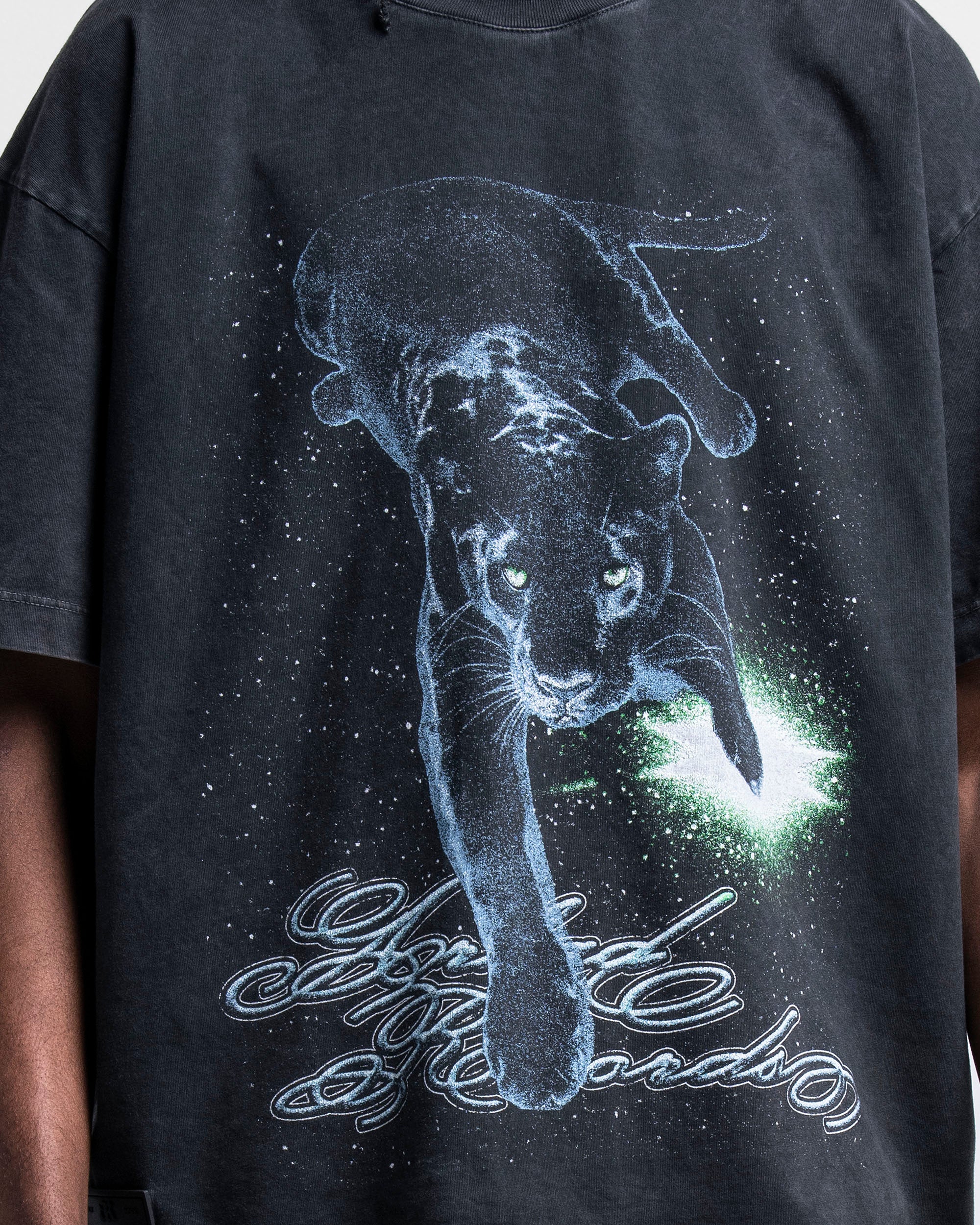 Washed Tshirt Negra Black Panther