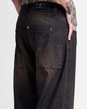 Printed Denim Pant Negro Dirty