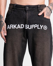 Printed Denim Pant Negro Dirty