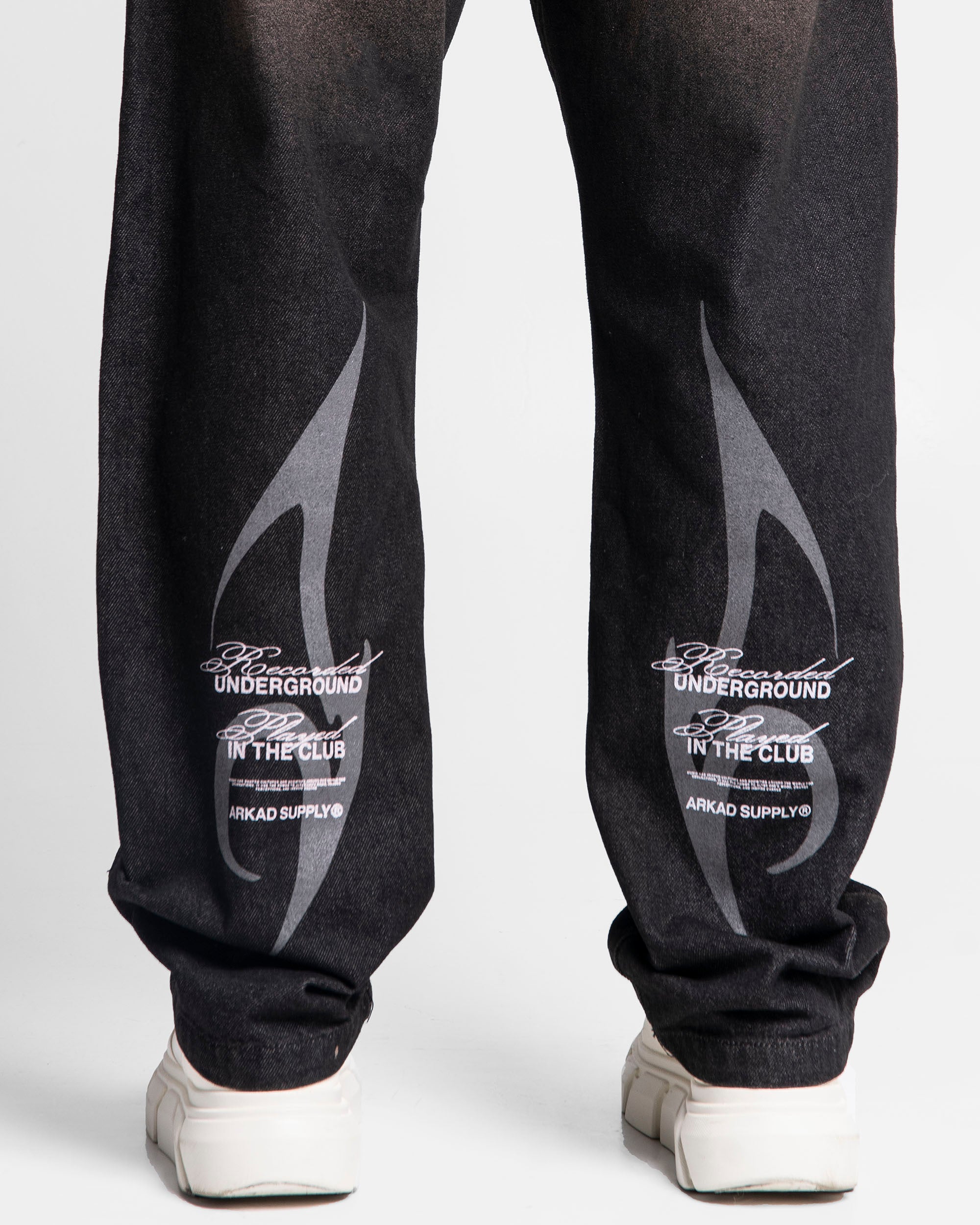 Printed Denim Pant Negro Dirty