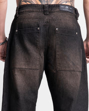 Printed Denim Pant Negro Dirty