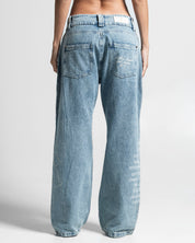 Printed Denim Pant Azul Claro - Unisex