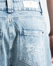 Printed Denim Pant Azul Claro