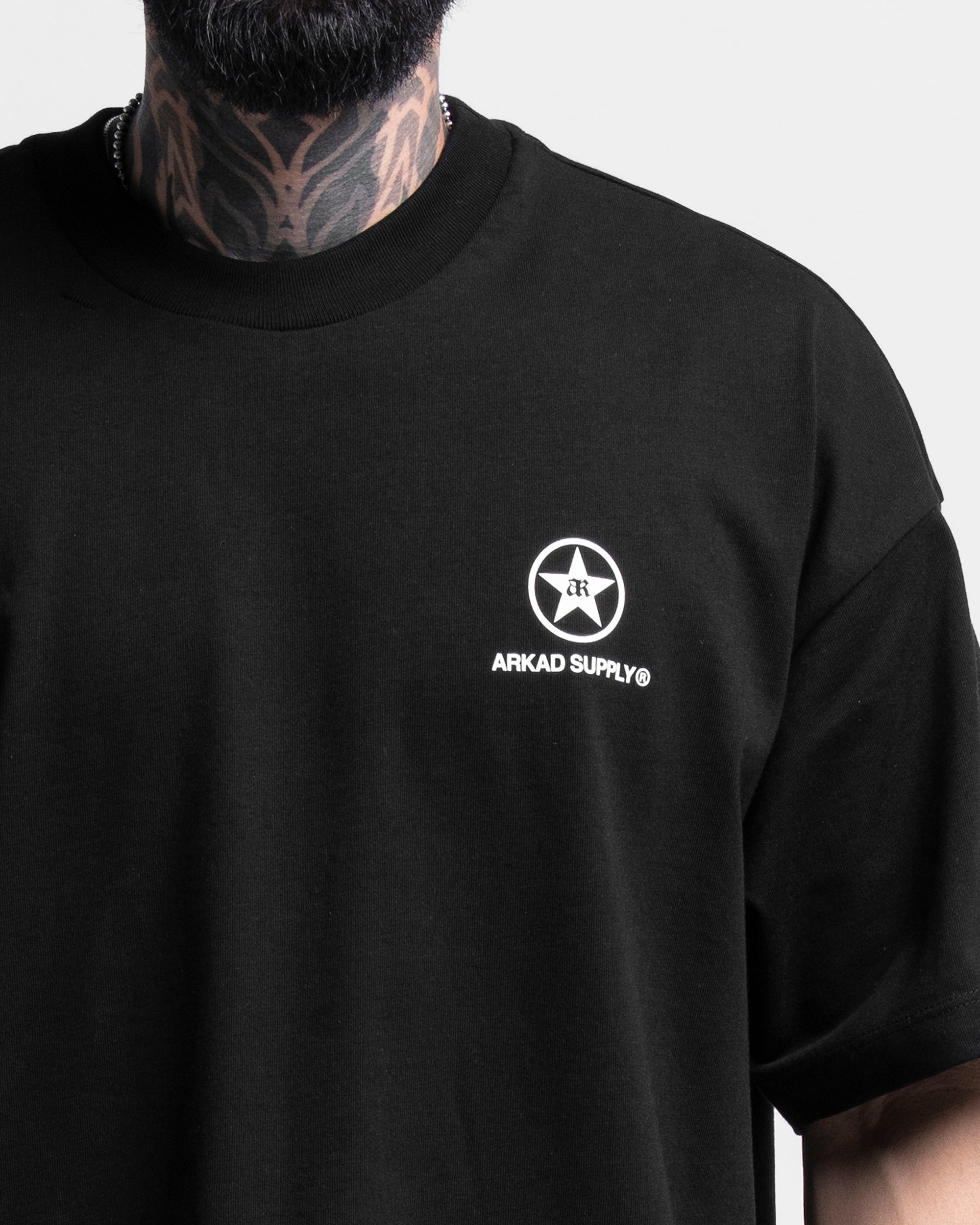 Tshirt Oversize Negra Estrellas