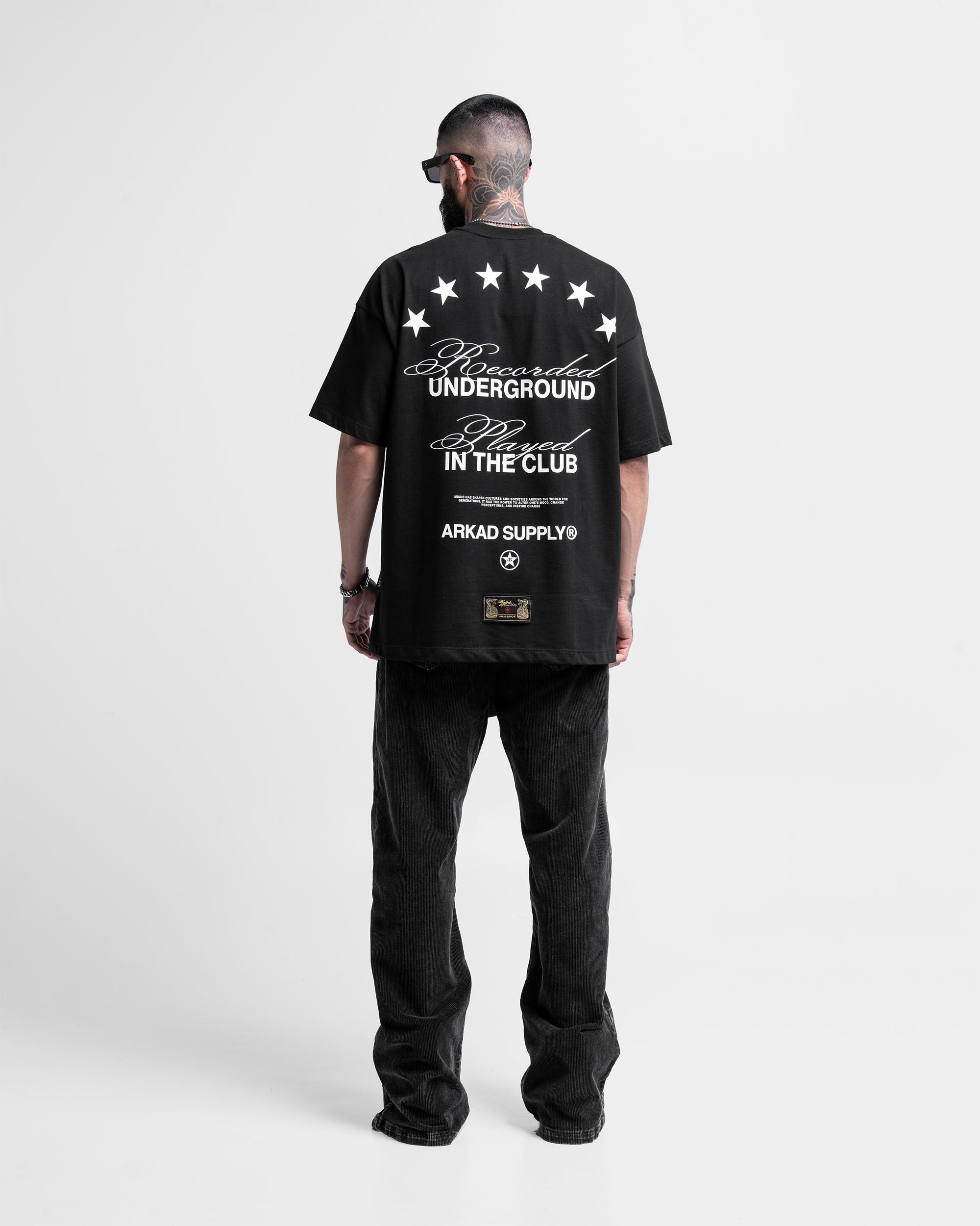 Tshirt Oversize Negra Estrellas