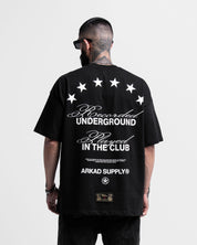 Tshirt Oversize Negra Estrellas