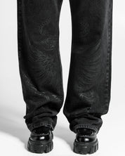 Printed Black Jean - Unisex