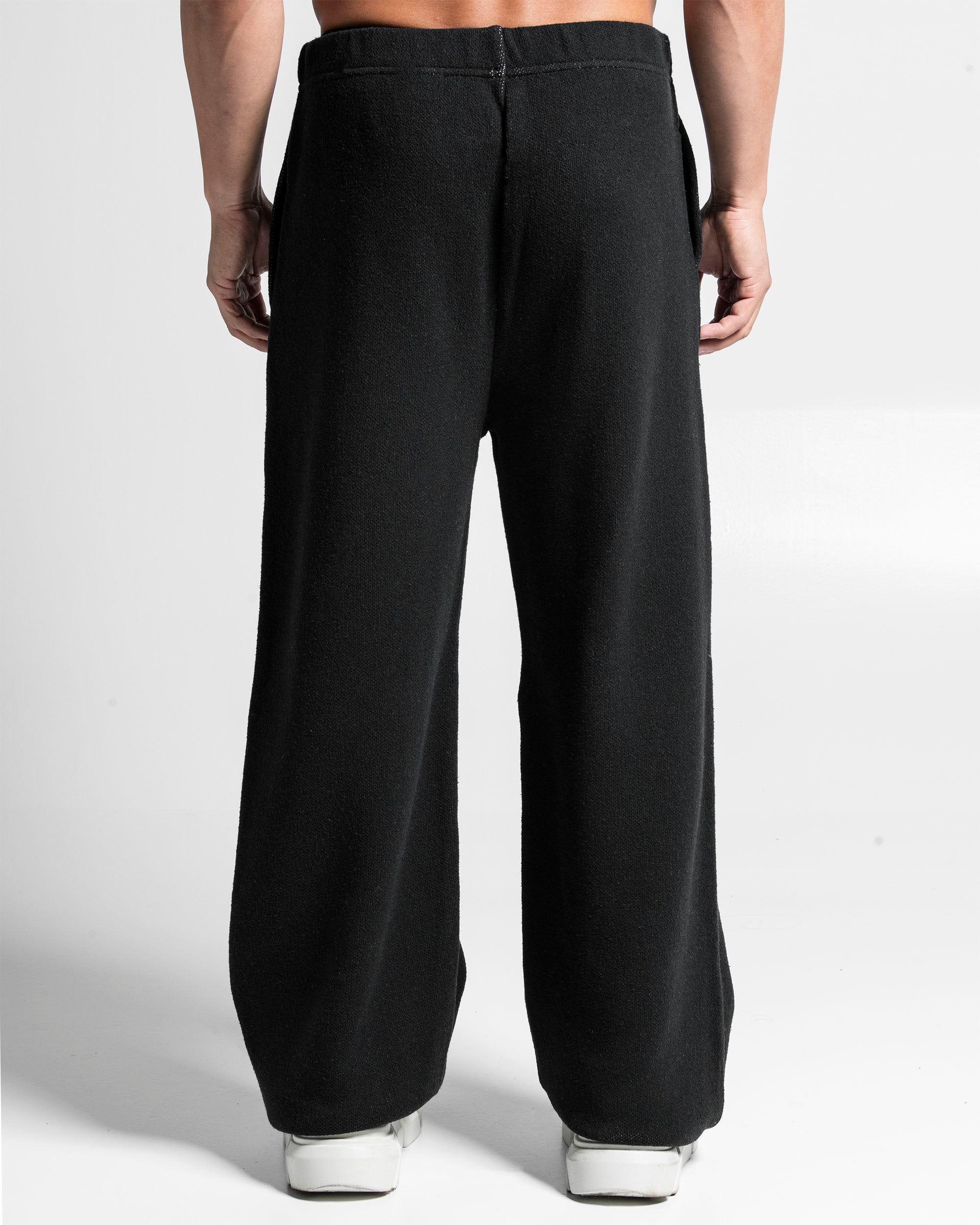 Knit Pant Negro Con Blanco
