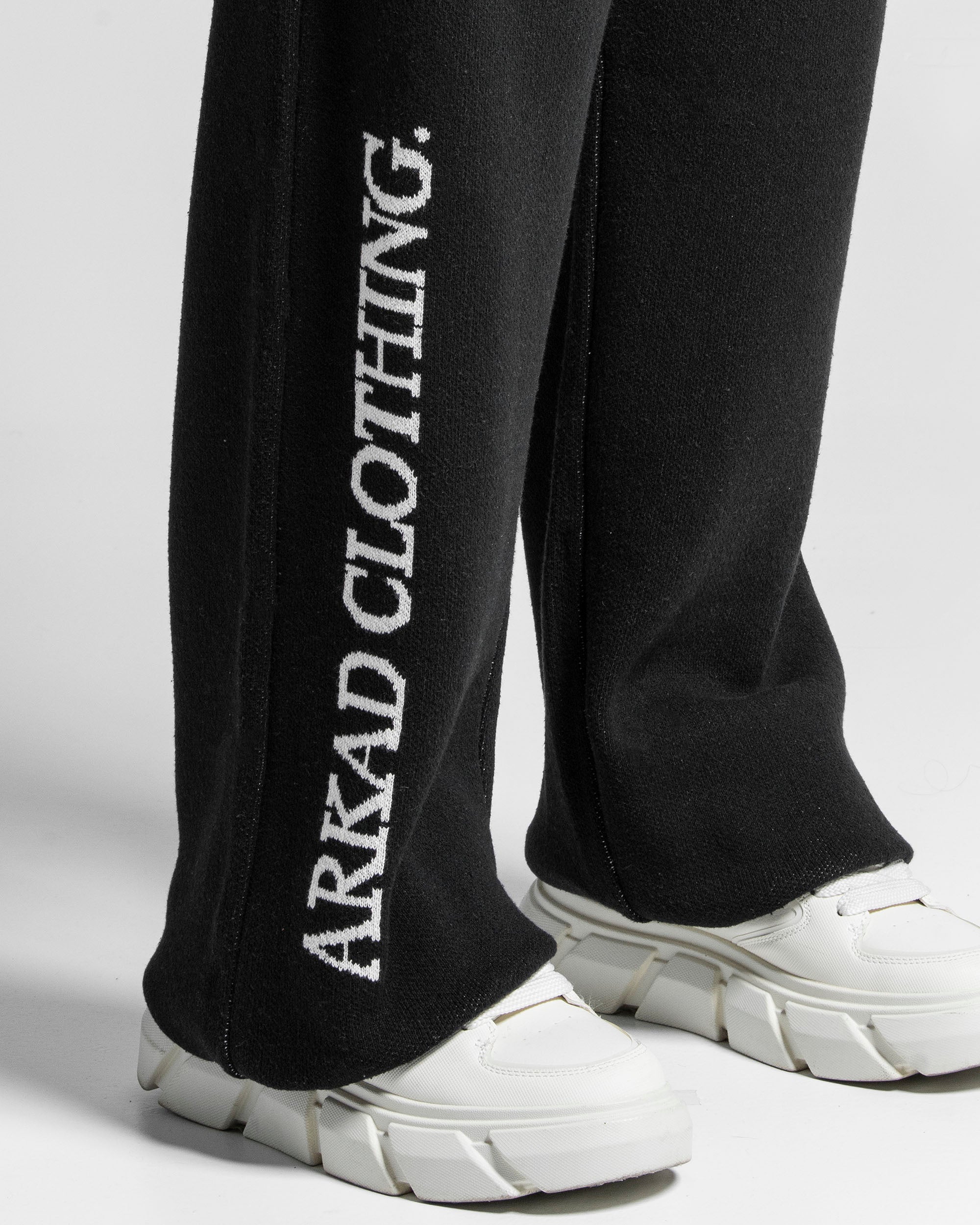 Knit Pant Negro Con Blanco