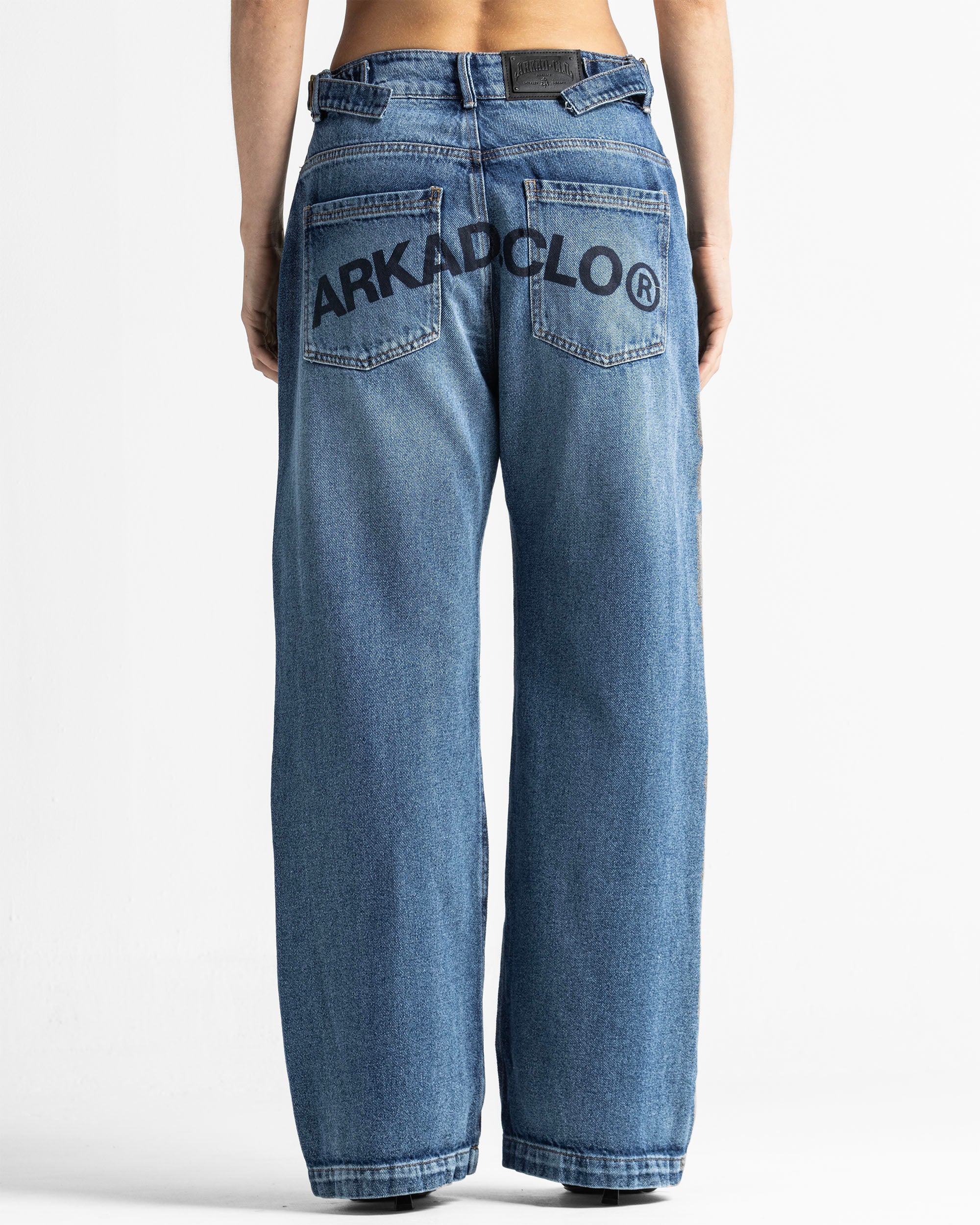 Script Blue Denim Pant - Unisex