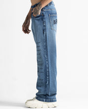Script Blue Denim Pant