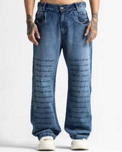 Script Blue Denim Pant
