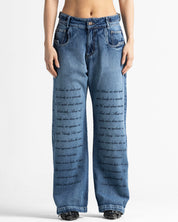 Script Blue Denim Pant - Unisex