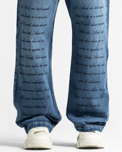 Script Blue Denim Pant