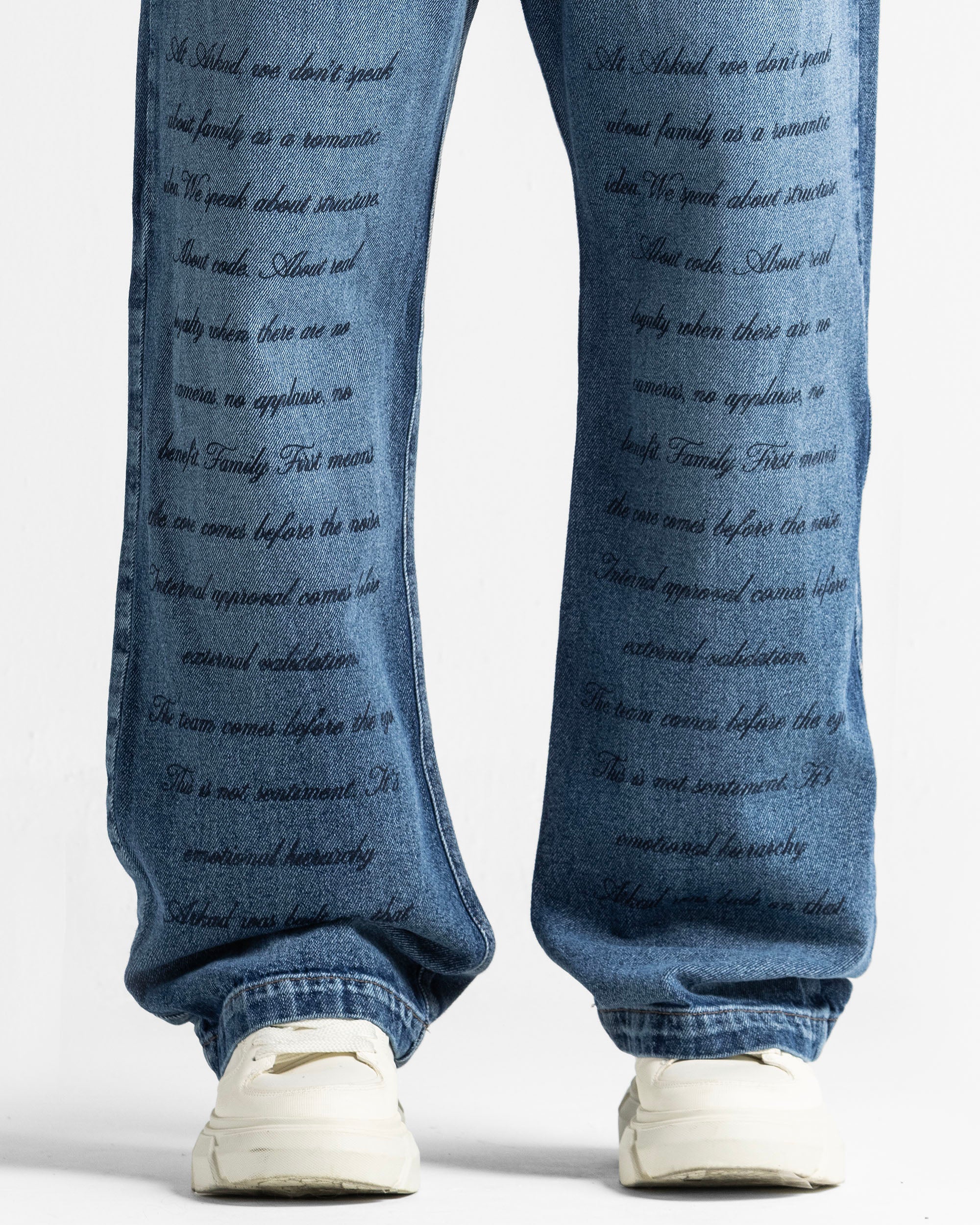 Script Blue Denim Pant