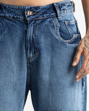 Script Blue Denim Pant
