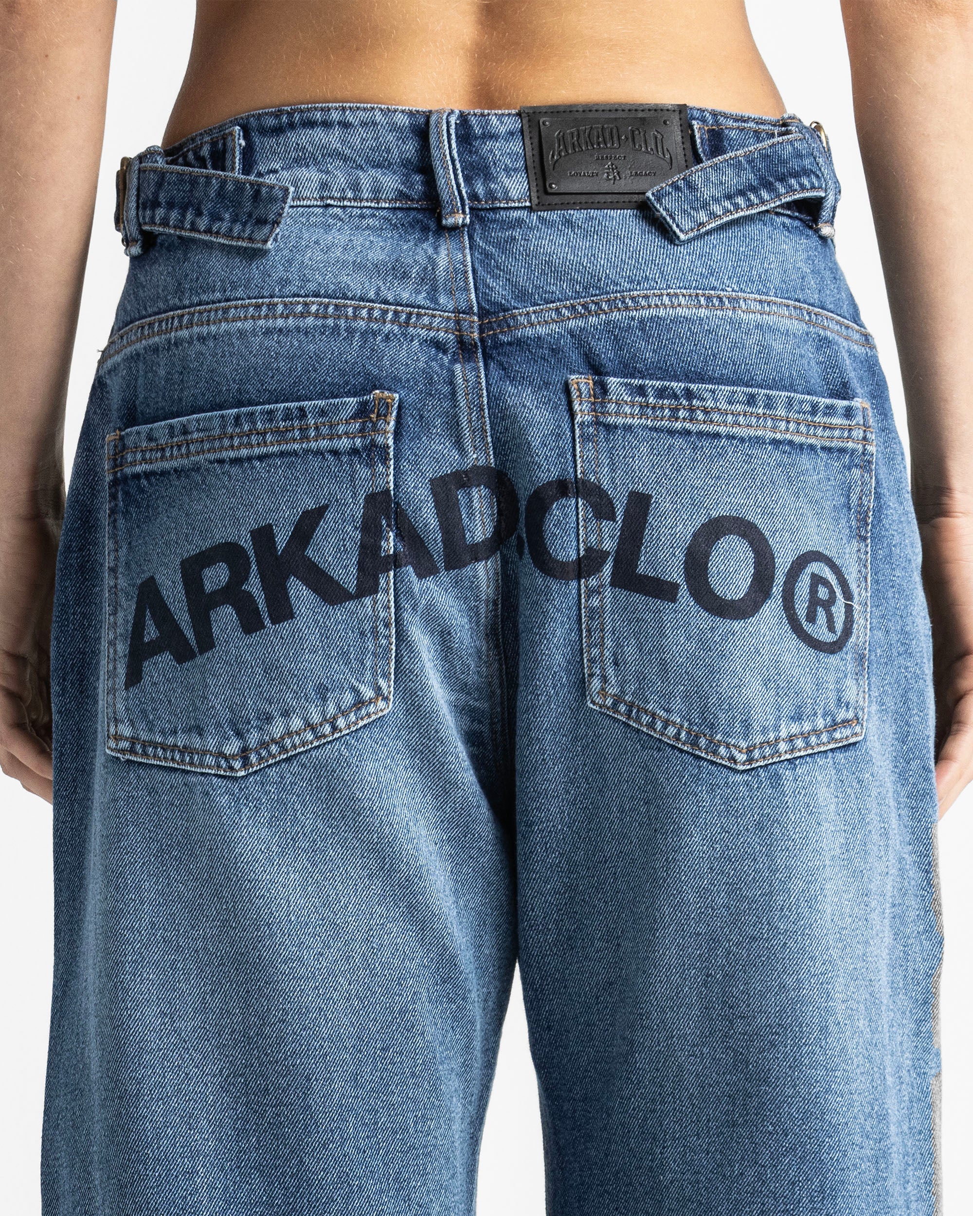 Script Blue Denim Pant - Unisex