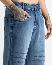 Script Blue Denim Pant