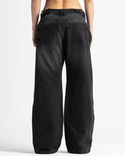 Black Denim Pant Velvet Print - Unisex