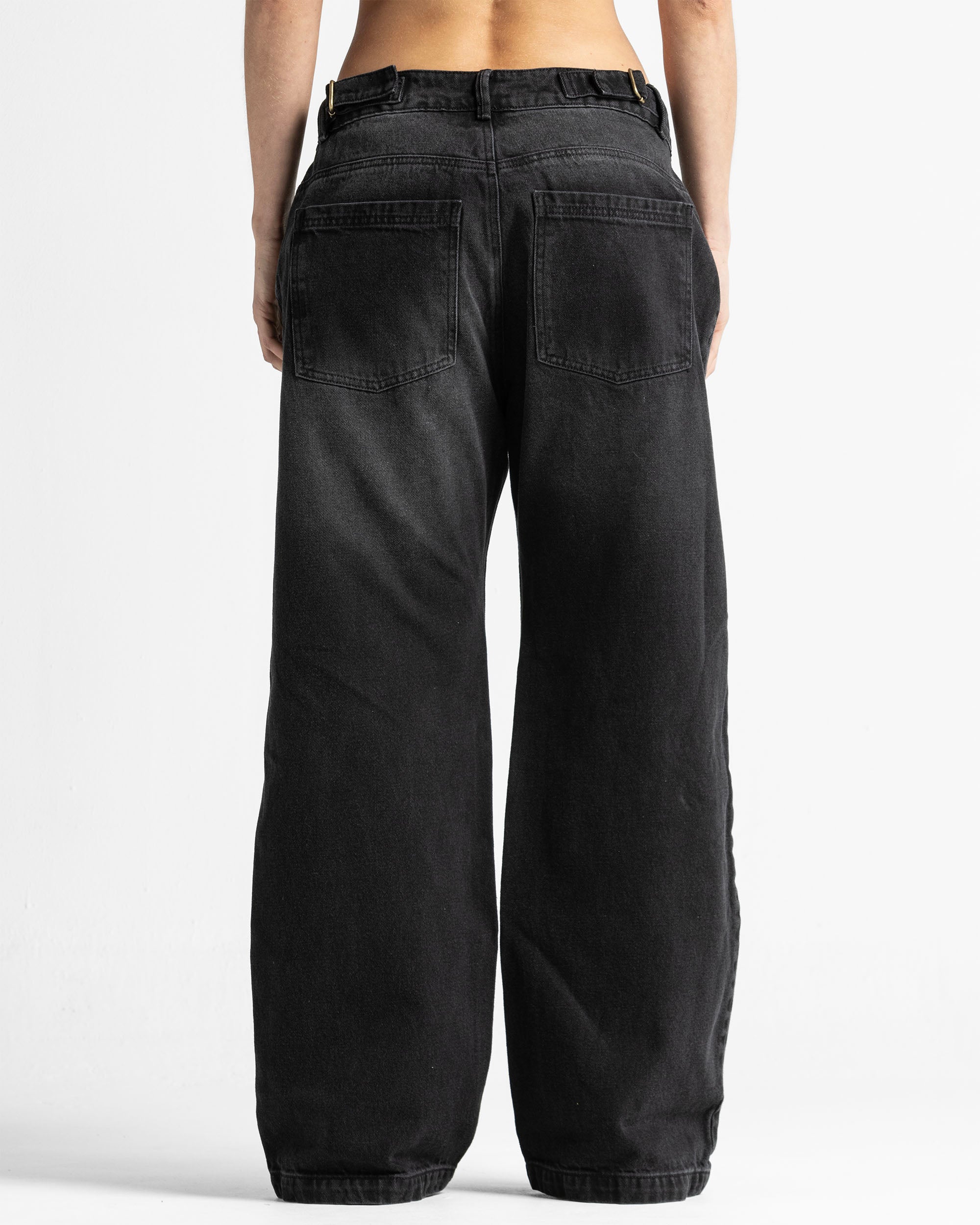 Black Denim Pant Velvet Print - Unisex