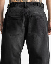 Black Denim Pant Velvet Print