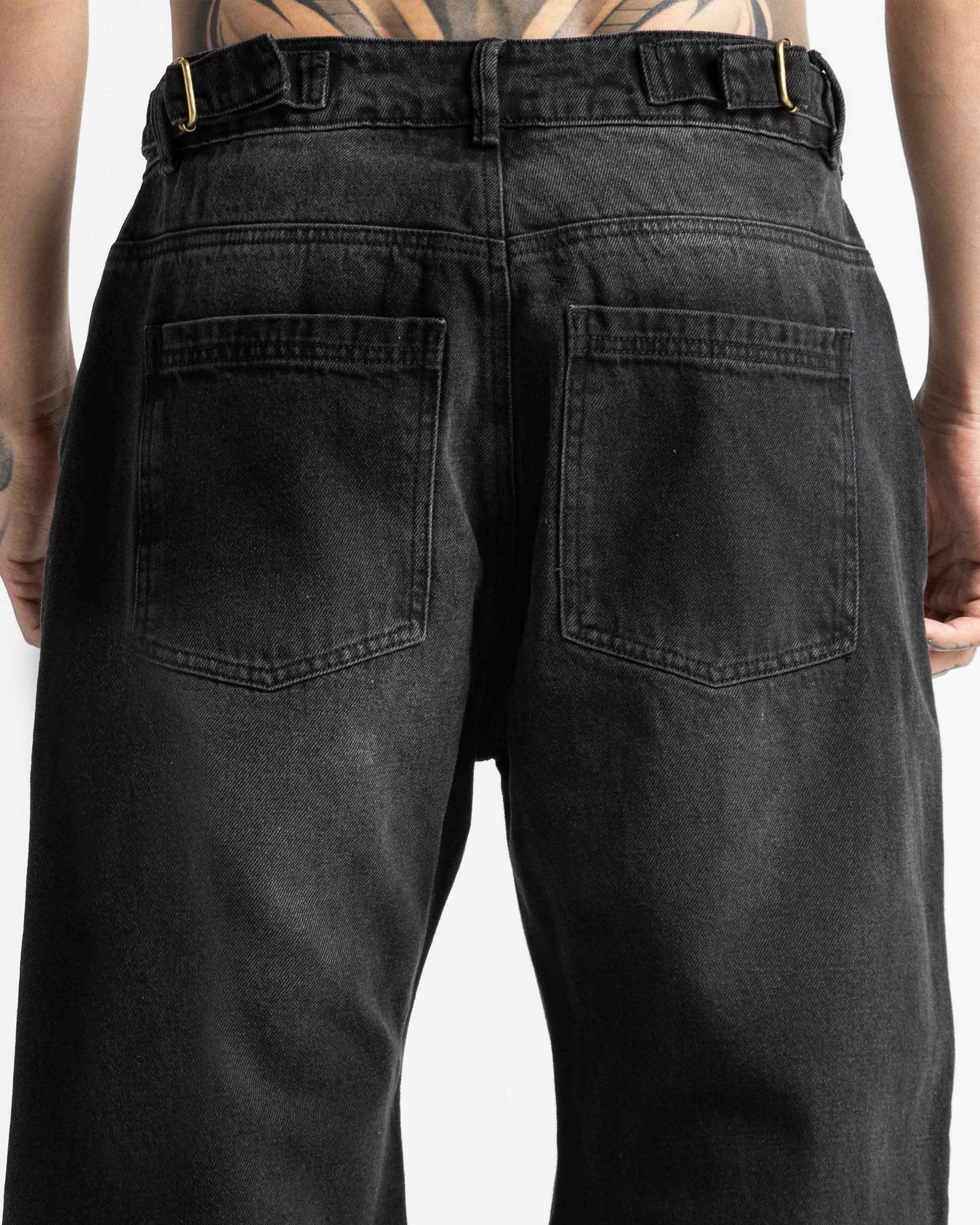 Black Denim Pant Velvet Print