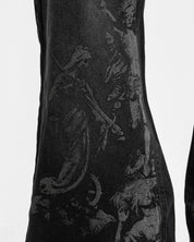 Black Denim Pant Velvet Print