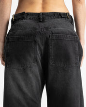 Black Denim Pant Velvet Print - Unisex