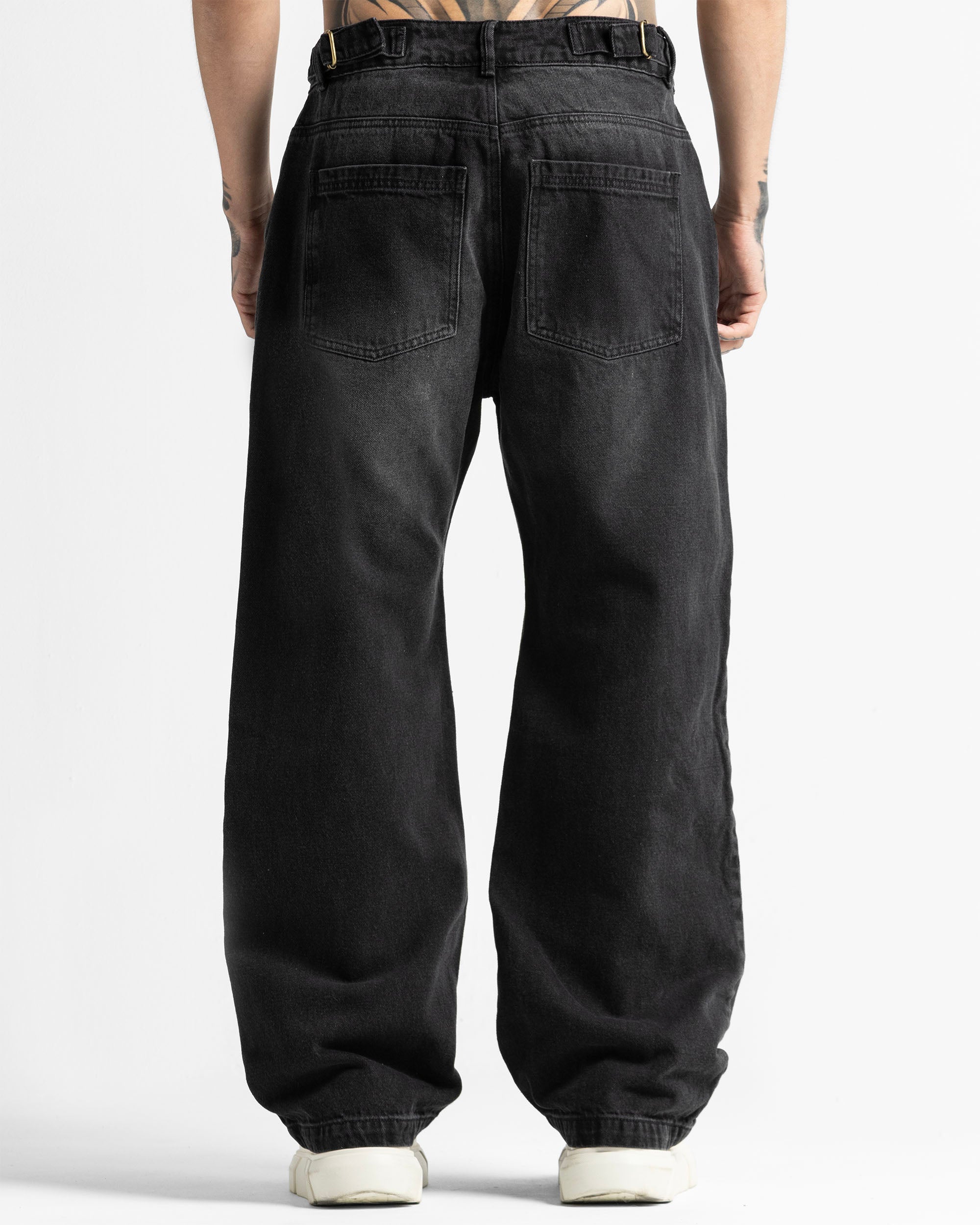 Black Denim Pant Velvet Print