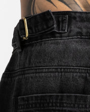 Black Denim Pant Velvet Print