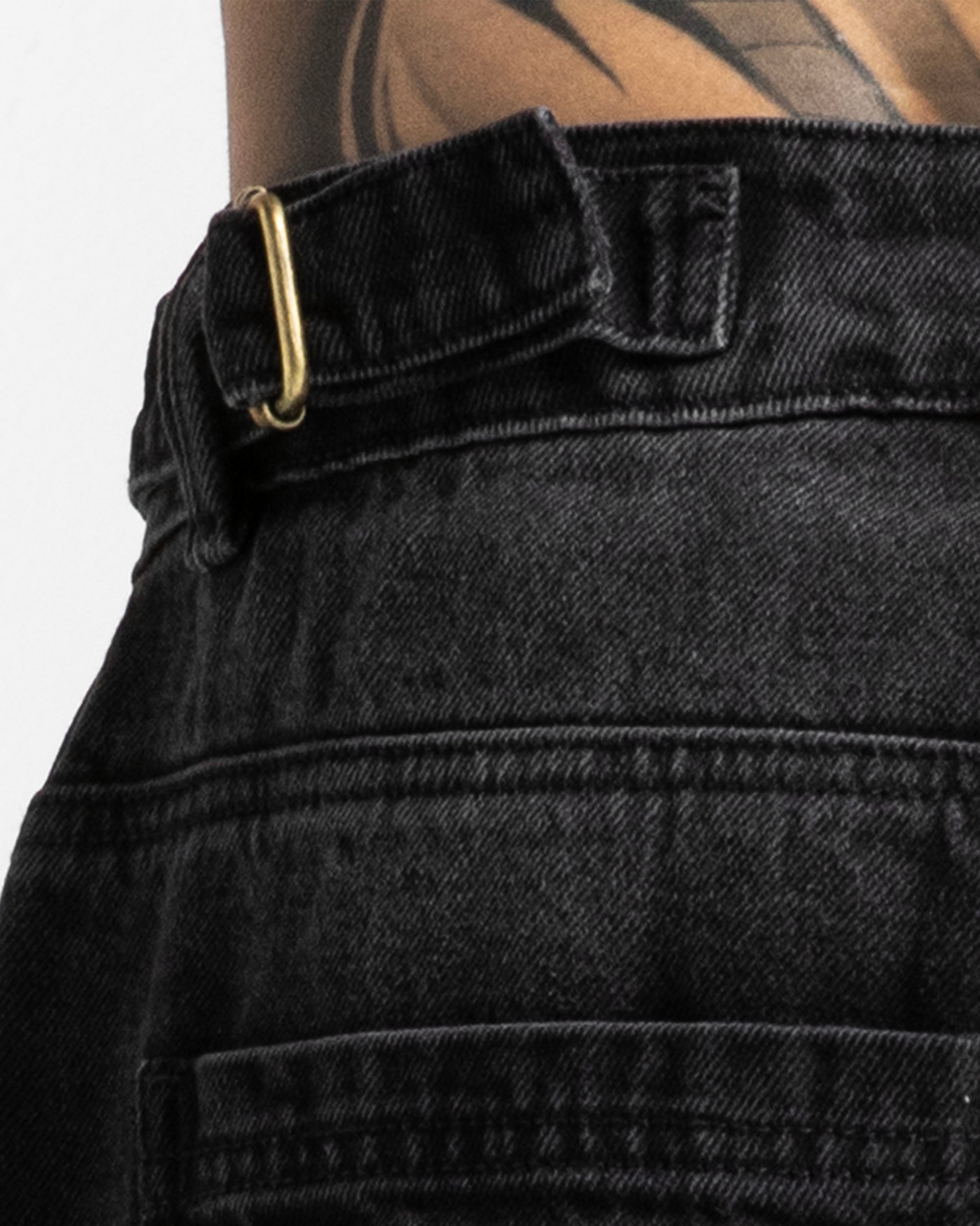 Black Denim Pant Velvet Print