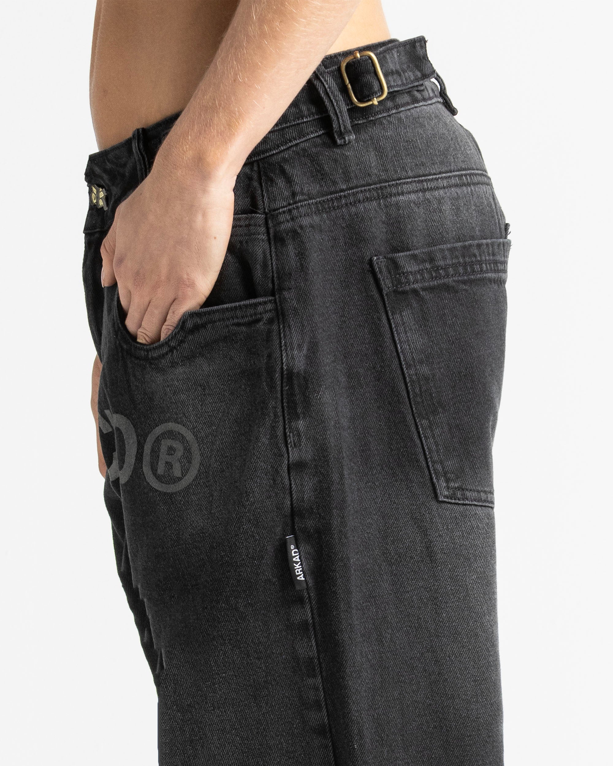 Black Denim Pant Velvet Print - Unisex
