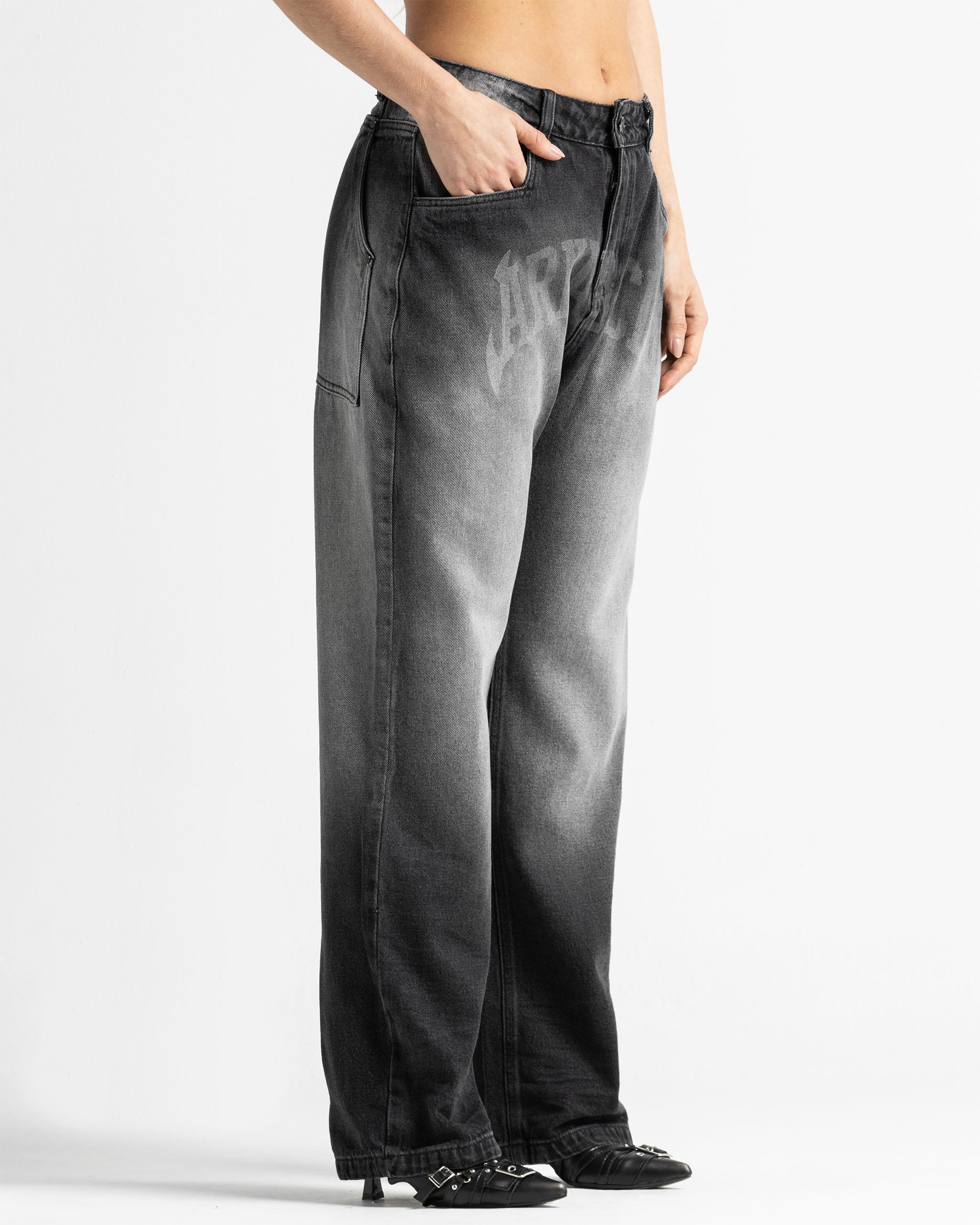 Denim Pant Negro Laser