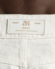 Cream Denim Pant Suede Print