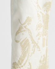 Cream Denim Pant Suede Print