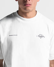 Tshirt Regular Fit Blanca Print Azul