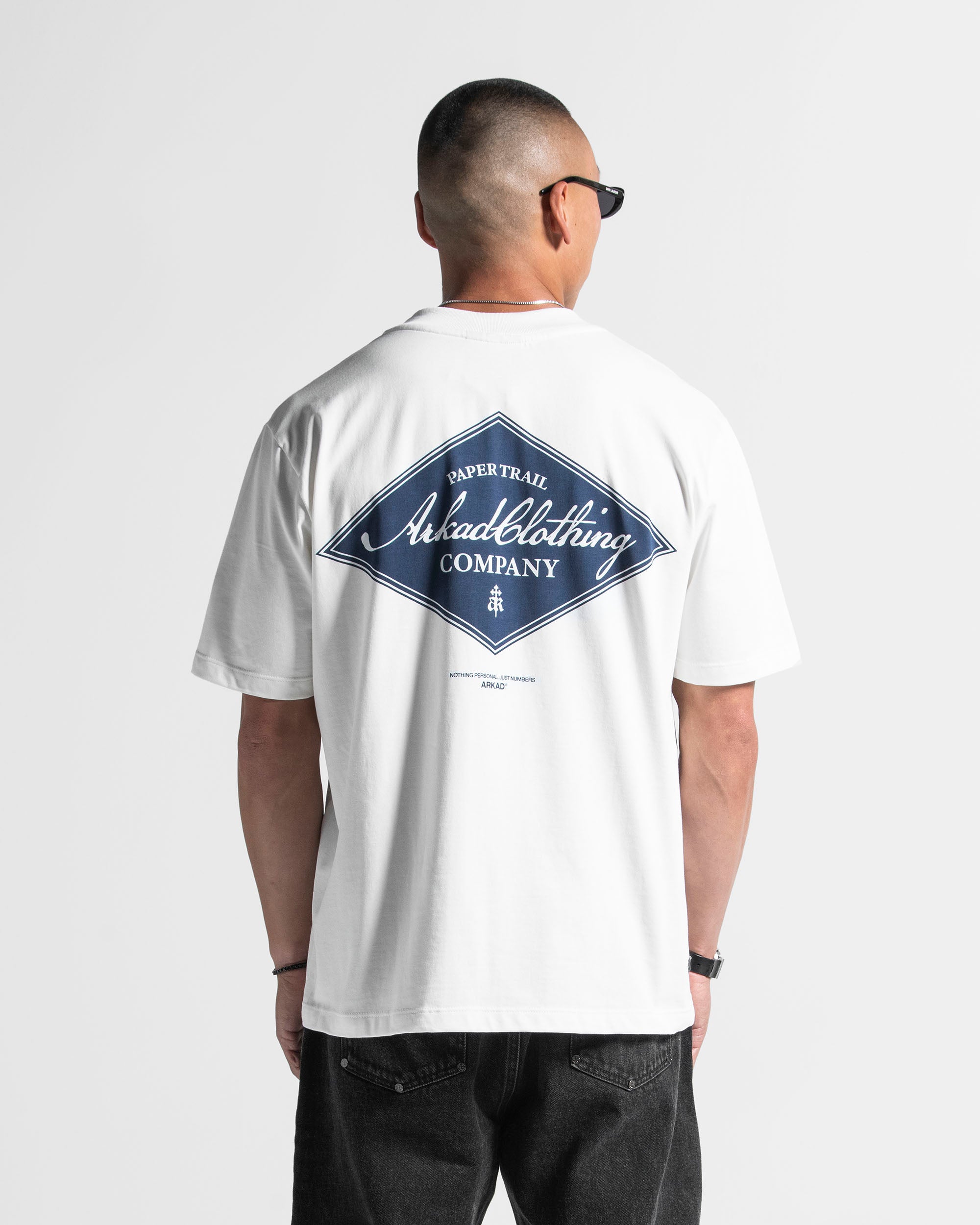 Tshirt Regular Fit Blanca Print Azul