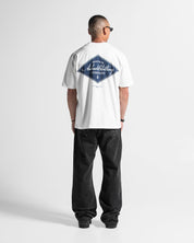 Tshirt Regular Fit Blanca Print Azul