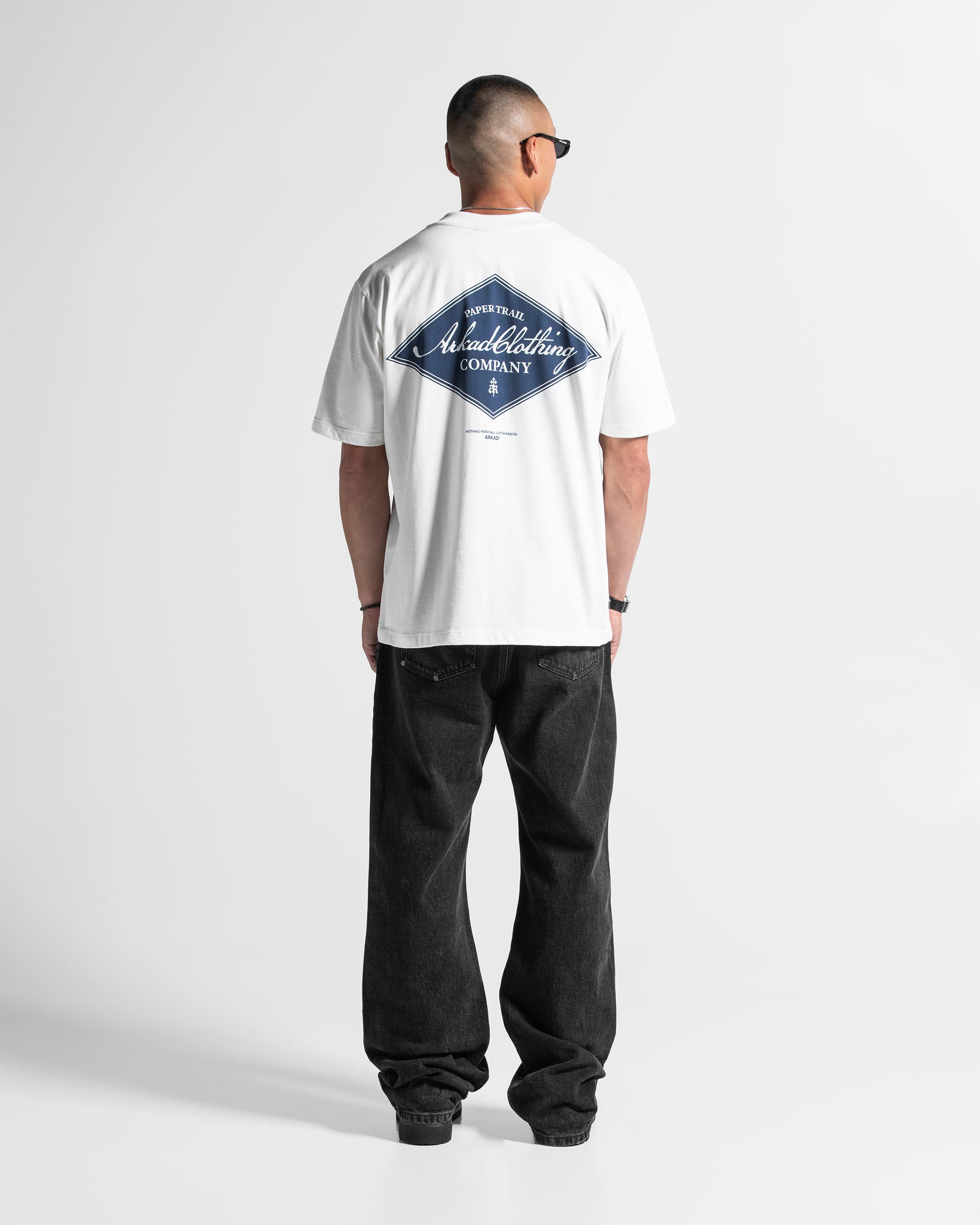 Tshirt Regular Fit Blanca Print Azul