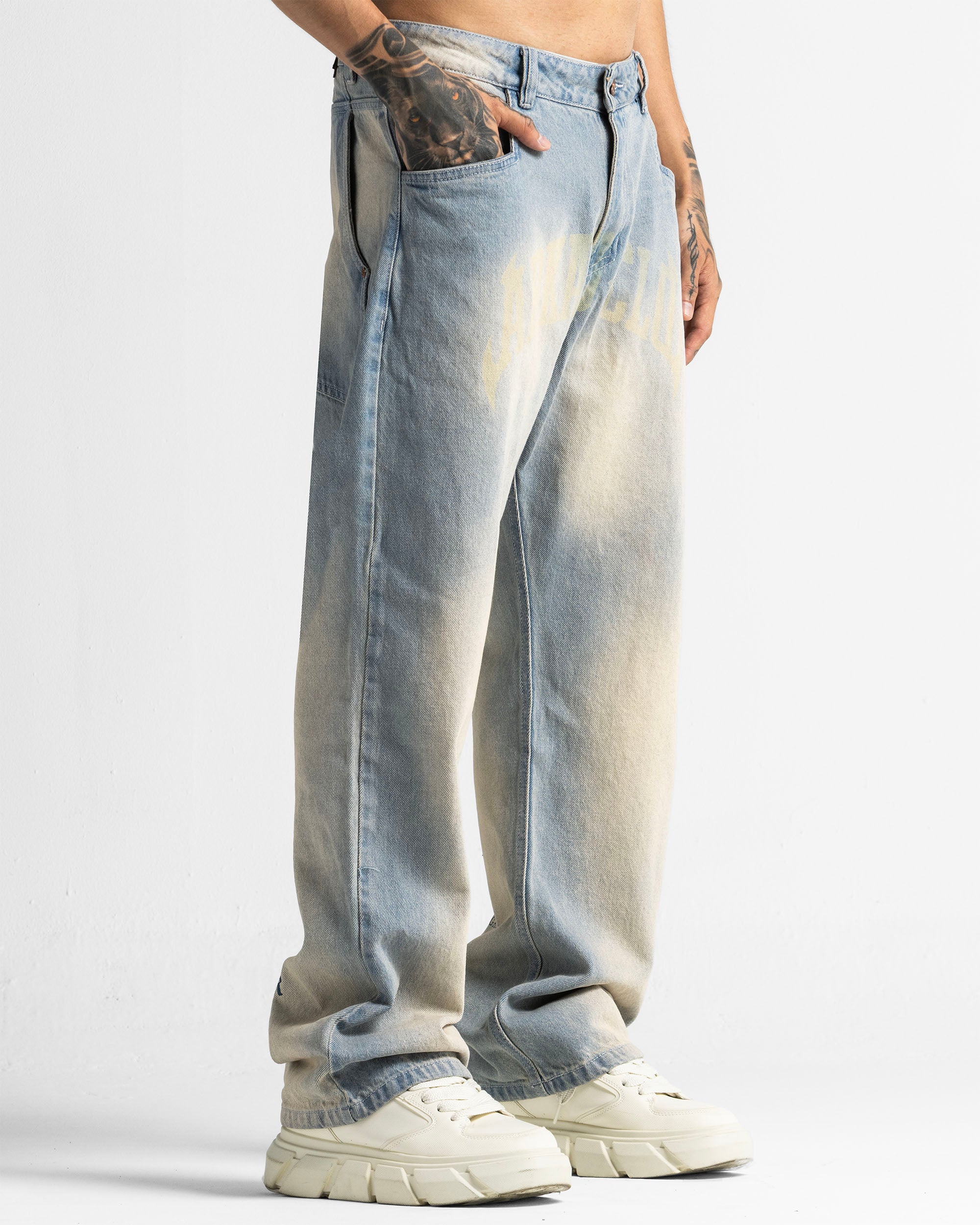 Dirty Jean Printed Beige