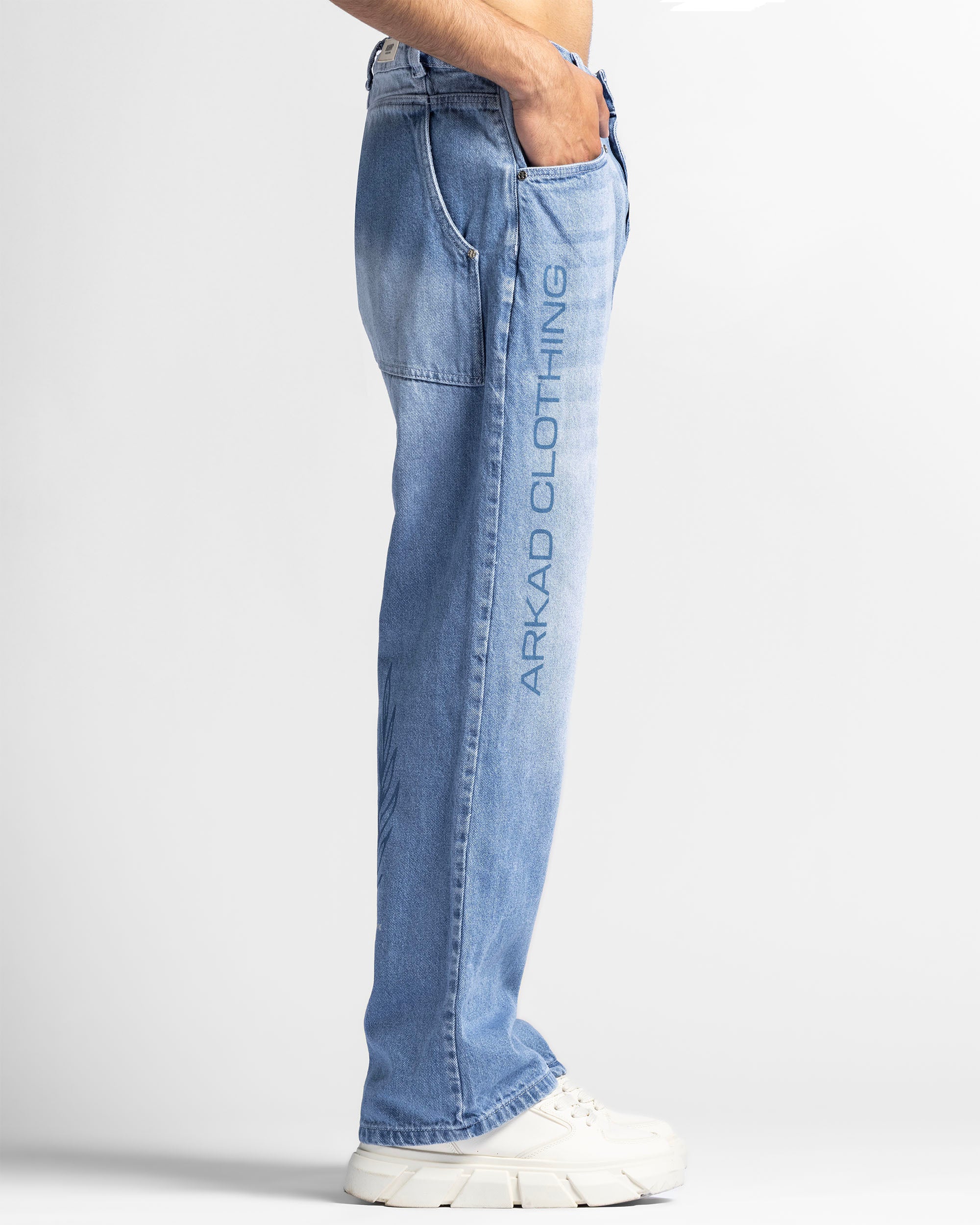 Denim Pant Azul Logo Azul