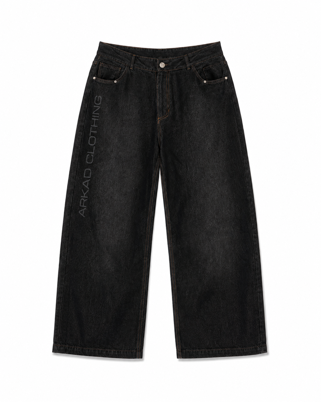 Denim Pant Negro Hilos En Contraste