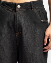 Denim Pant Negro Hilos En Contraste