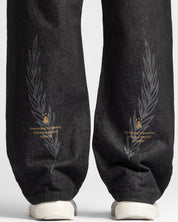 Denim Pant Negro Hilos En Contraste