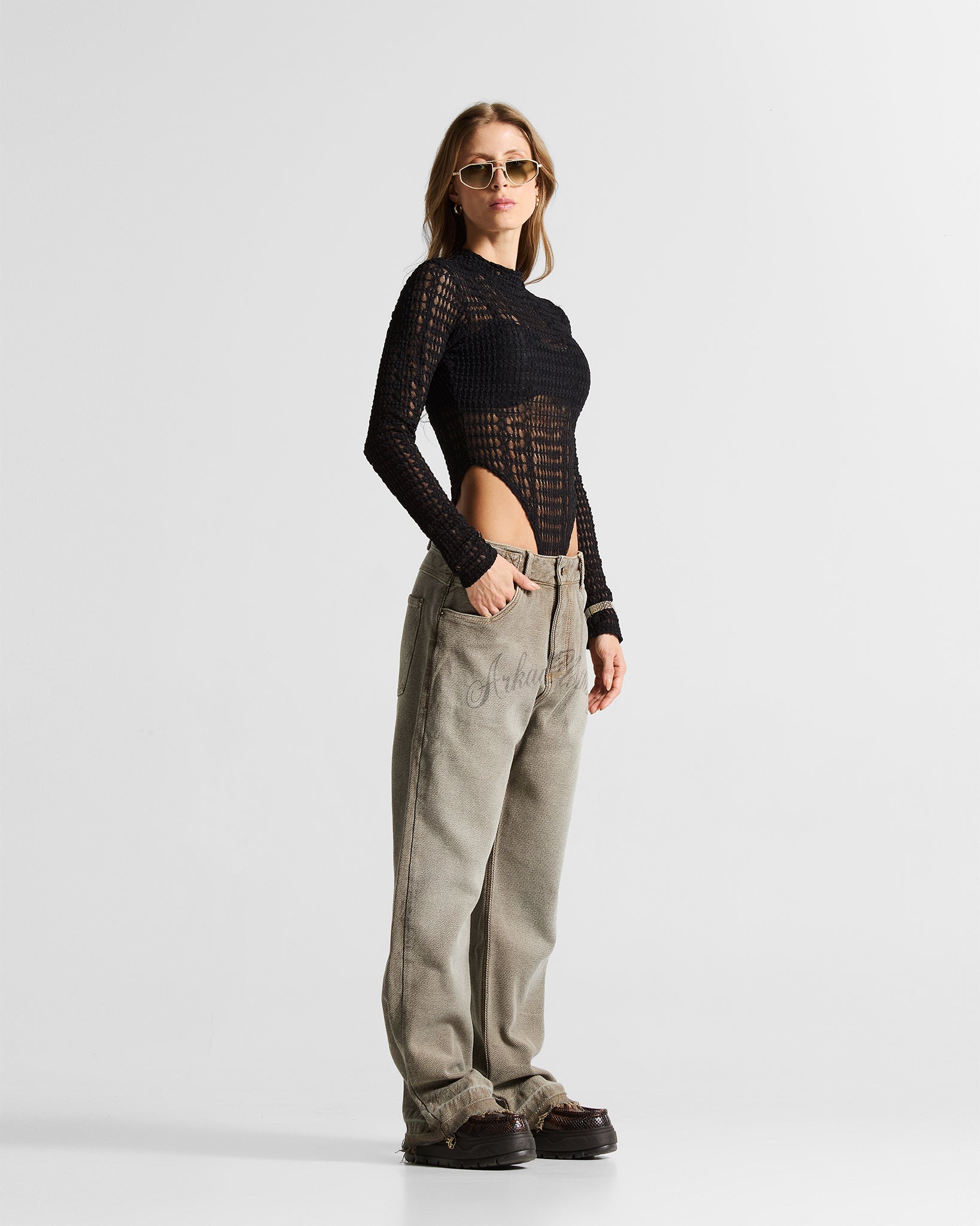 Printed Washed Jean Hustler - Unisex